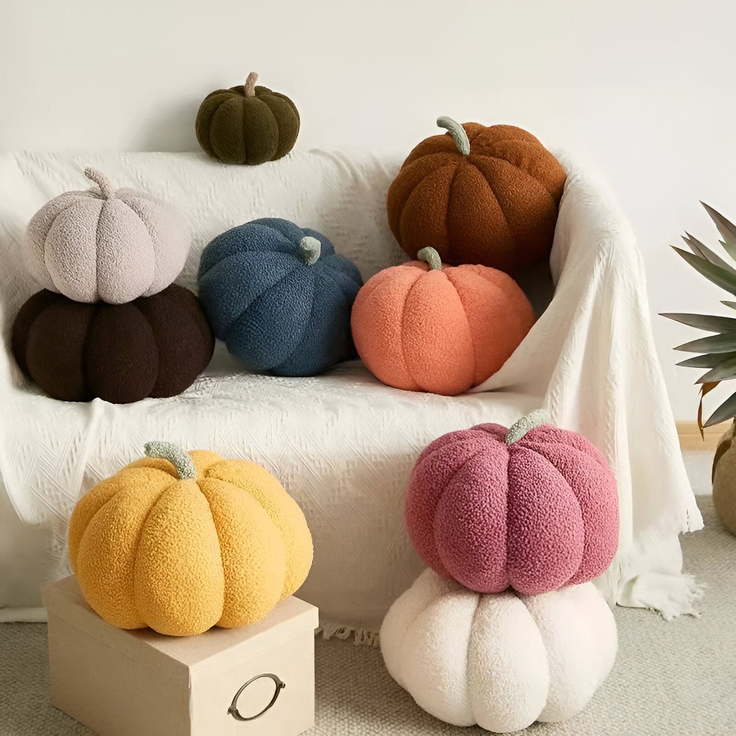 Comforting Velvet Pumpkin Pillow