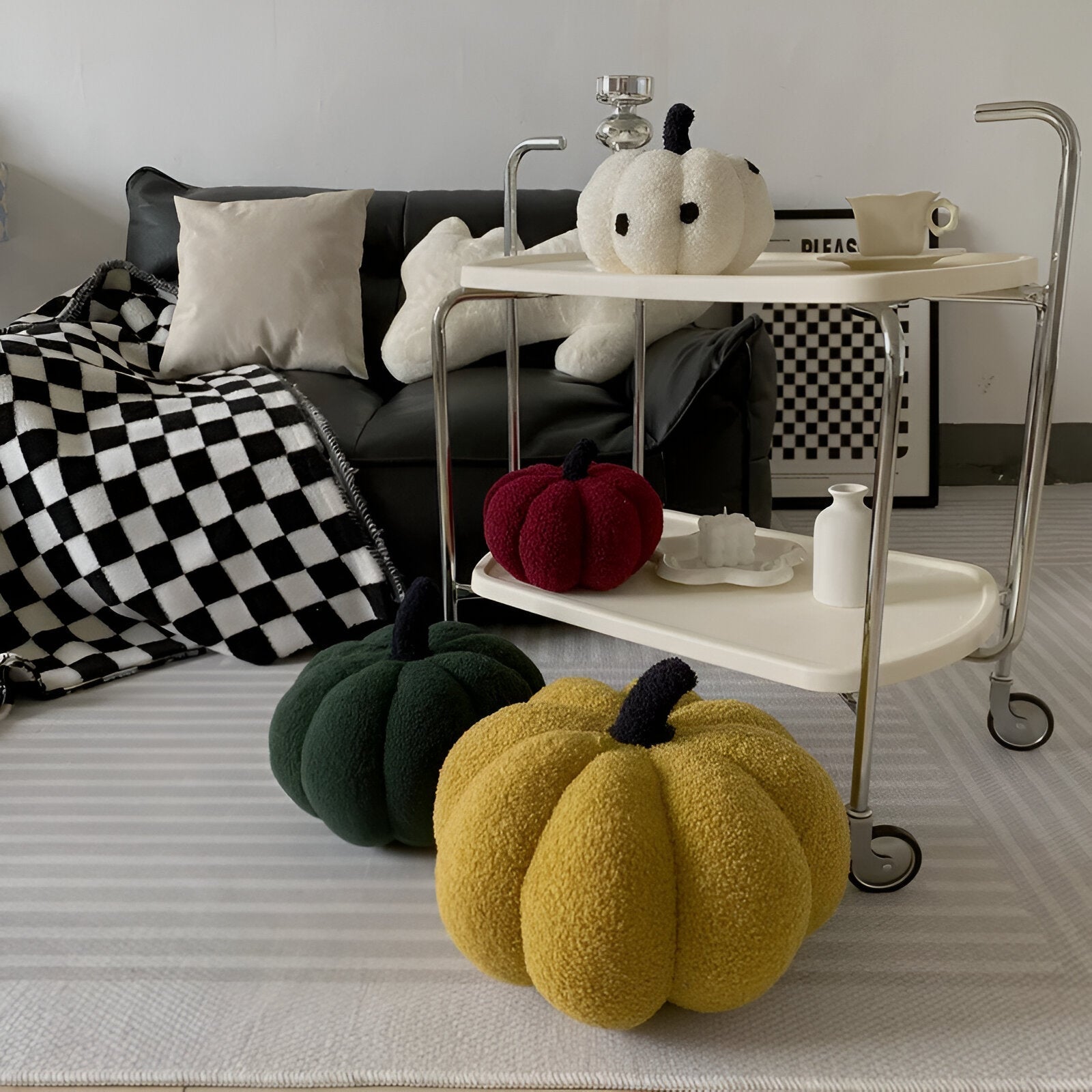 Comforting Velvet Pumpkin Pillow - Fesara