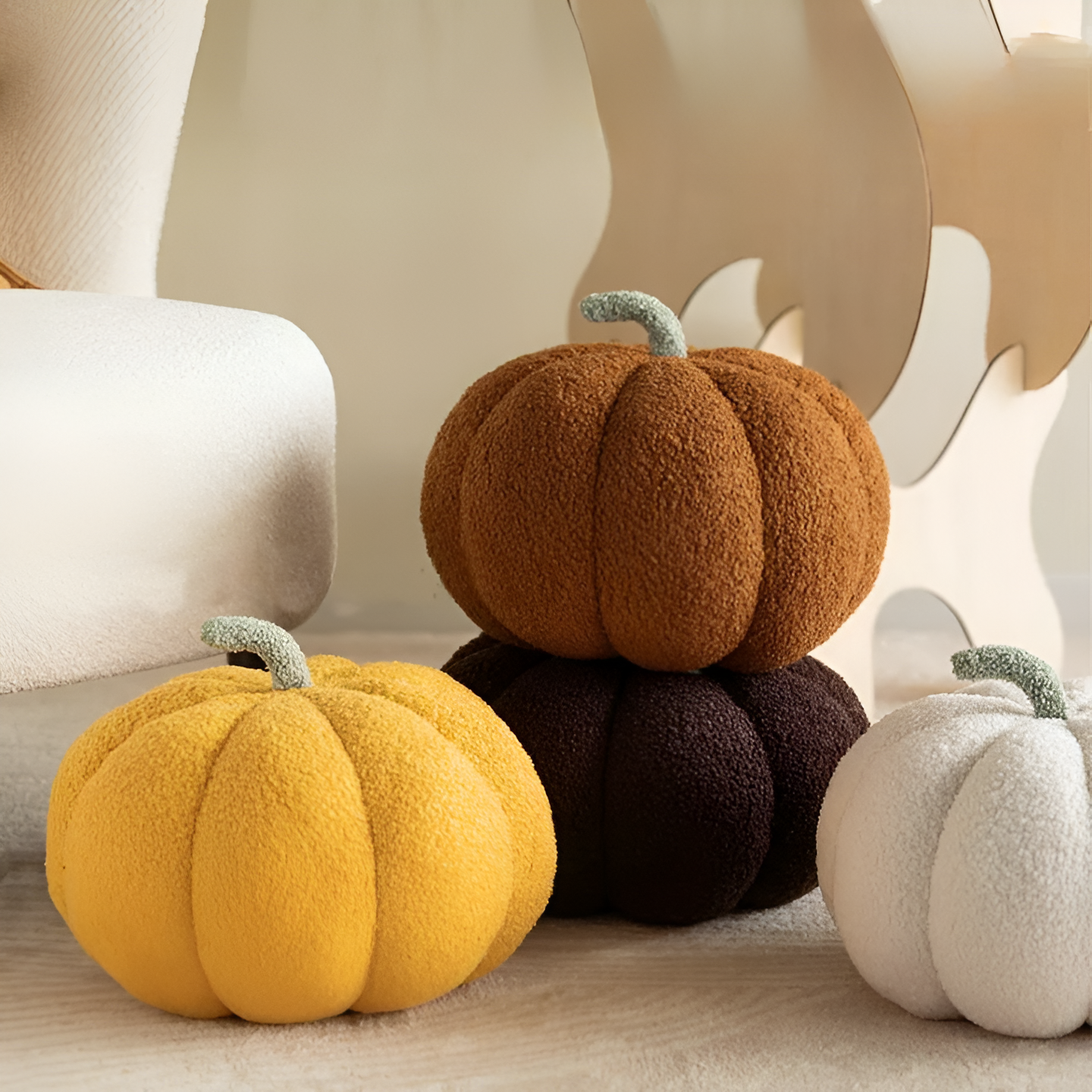 Comforting Velvet Pumpkin Pillow
