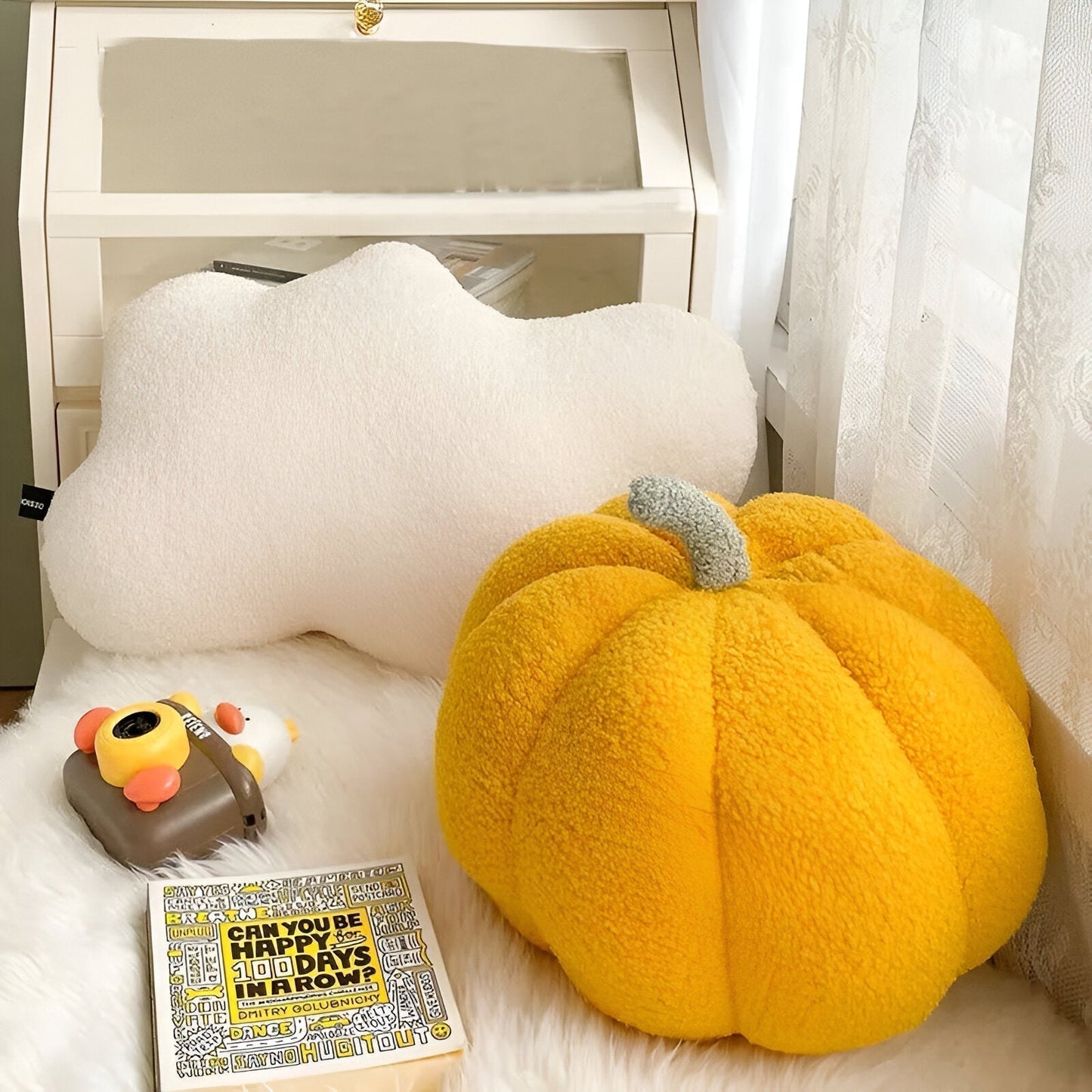 Comforting Velvet Pumpkin Pillow