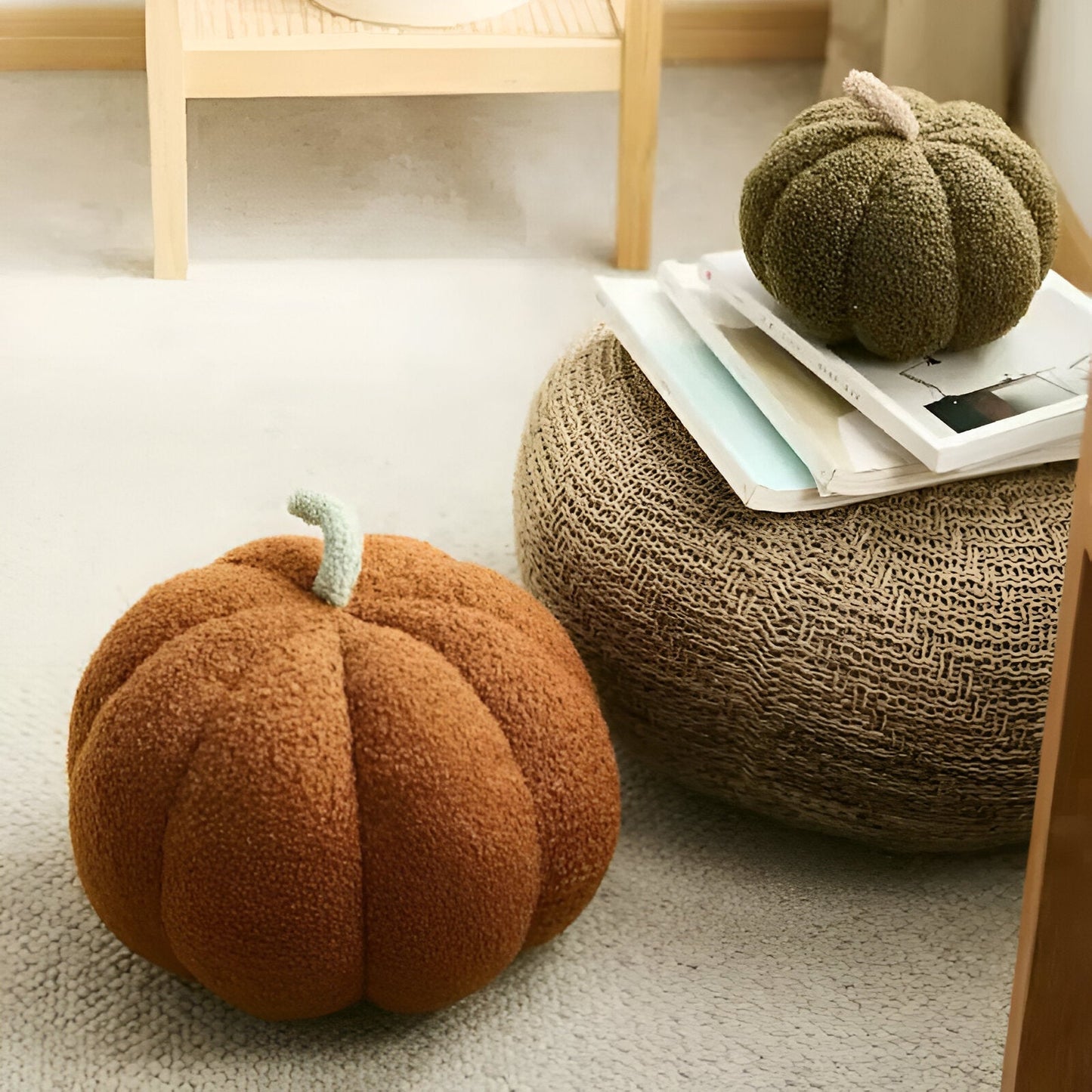 Comforting Velvet Pumpkin Pillow