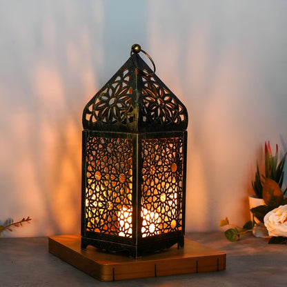 Ornate Metal Candle Holder with Floral Design