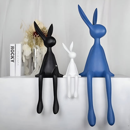 Colorful Resin Easter Bunny Figurine Decoration