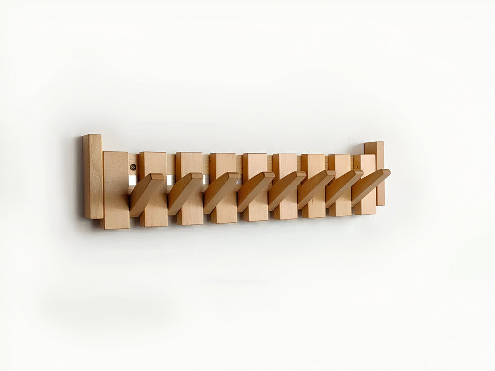 Rustic Wood Coat Rack in Musical Key Style