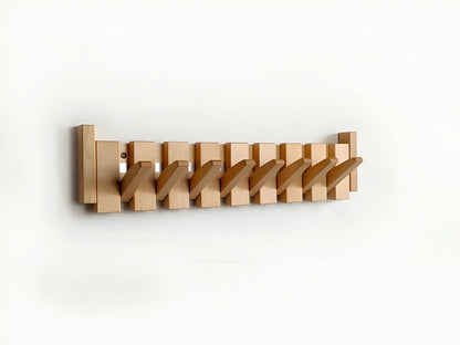 Rustic Wood Coat Rack in Musical Key Style