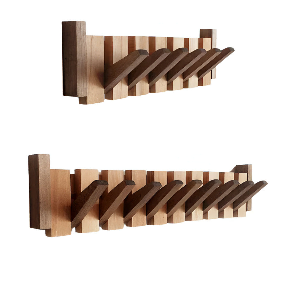 Rustic Wood Coat Rack in Musical Key Style