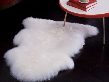 Plush Faux Fur Area Rug - Soft Synthetic Sheepskin Mat