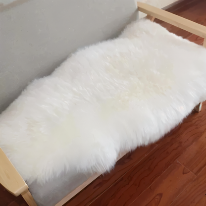 Plush Faux Fur Area Rug - Soft Synthetic Sheepskin Mat