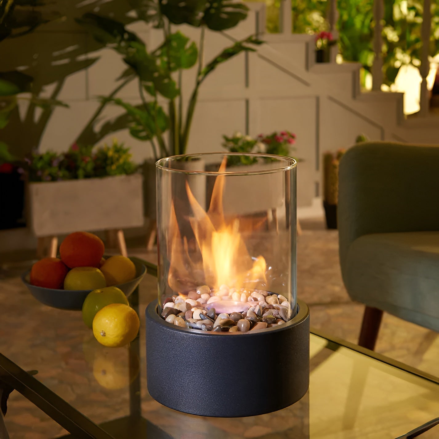 Compact Indoor Ventless Fire Pit Table
