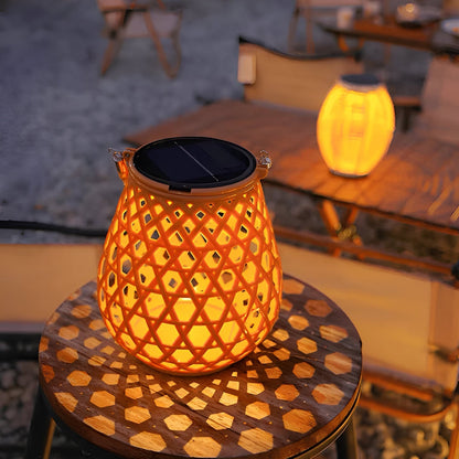 Natural Bamboo Style Solar Outdoor Lamp - Fesara