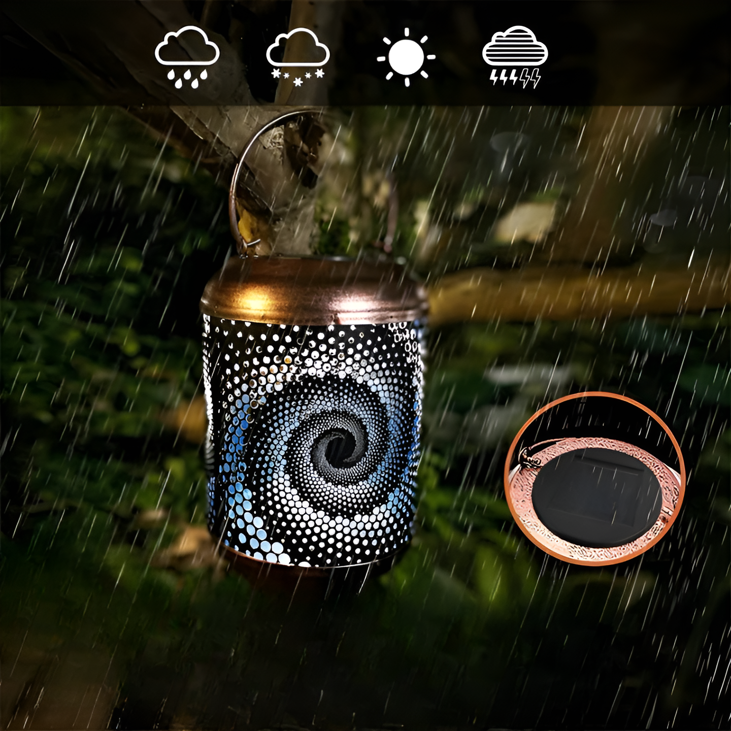 Colorful Outdoor Solar Lamp with Spiral Pattern