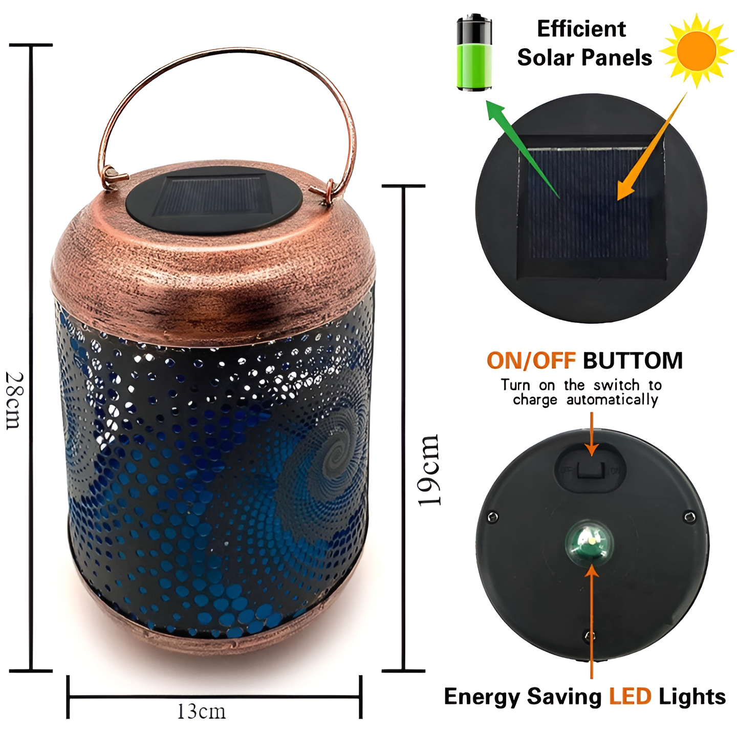 Colorful Outdoor Solar Lamp with Spiral Pattern