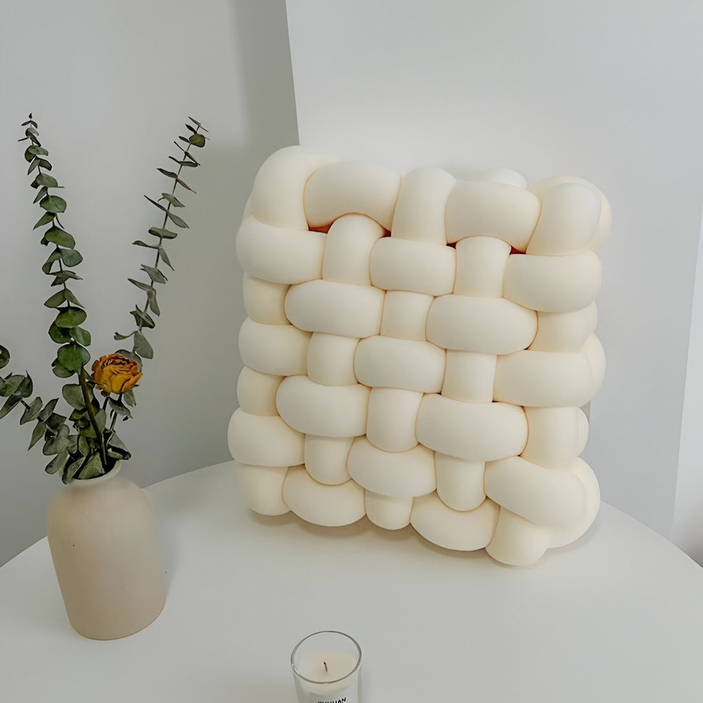 Stylish Accent Pillow with Button Embellish - Fesara