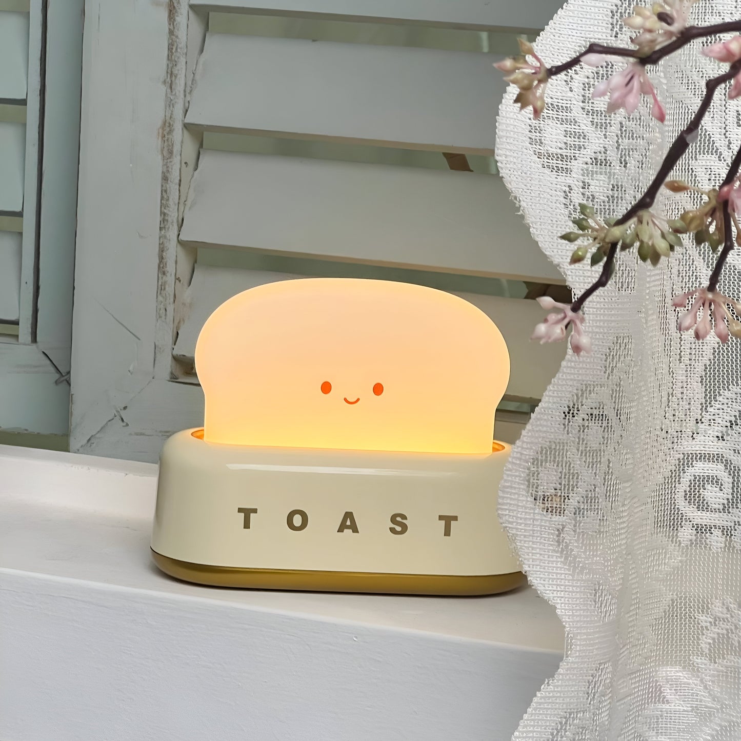 Compact Toaster Table Lamp with Adjustable LED Light