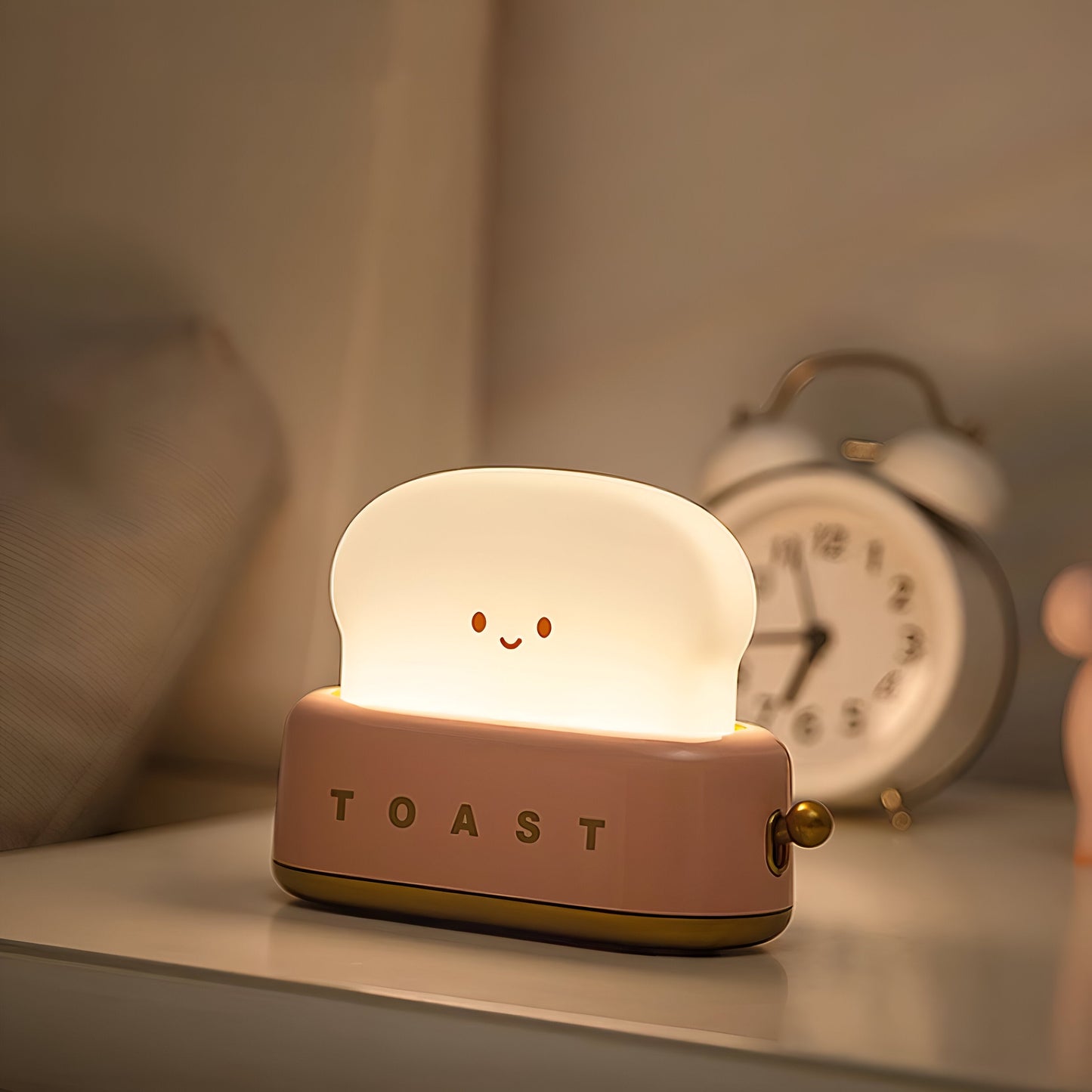 Compact Toaster Table Lamp with Adjustable LED Light