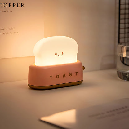 Compact Toaster Table Lamp with Adjustable LED Light