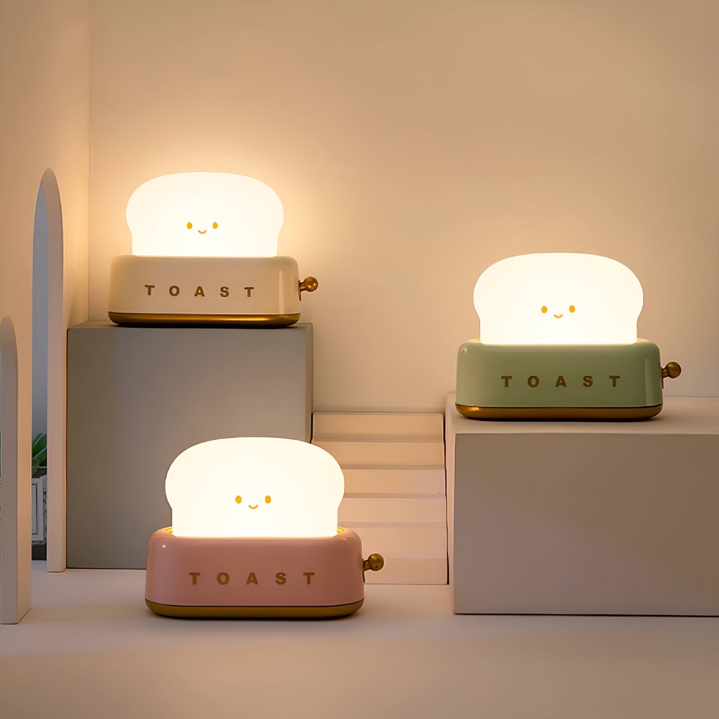 Compact Toaster Table Lamp with Adjustable LED Light
