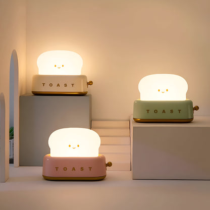 Compact Toaster Table Lamp with Adjustable LED Light