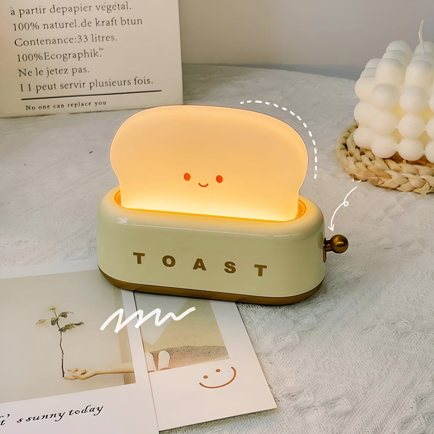 Compact Toaster Table Lamp with Adjustable LED Light