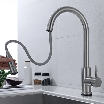 Automatic Sensor Kitchen Faucet with Flexible Sprout