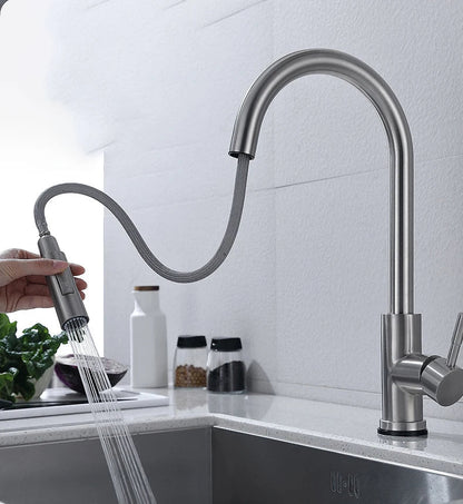 Automatic Sensor Kitchen Faucet with Flexible Sprout