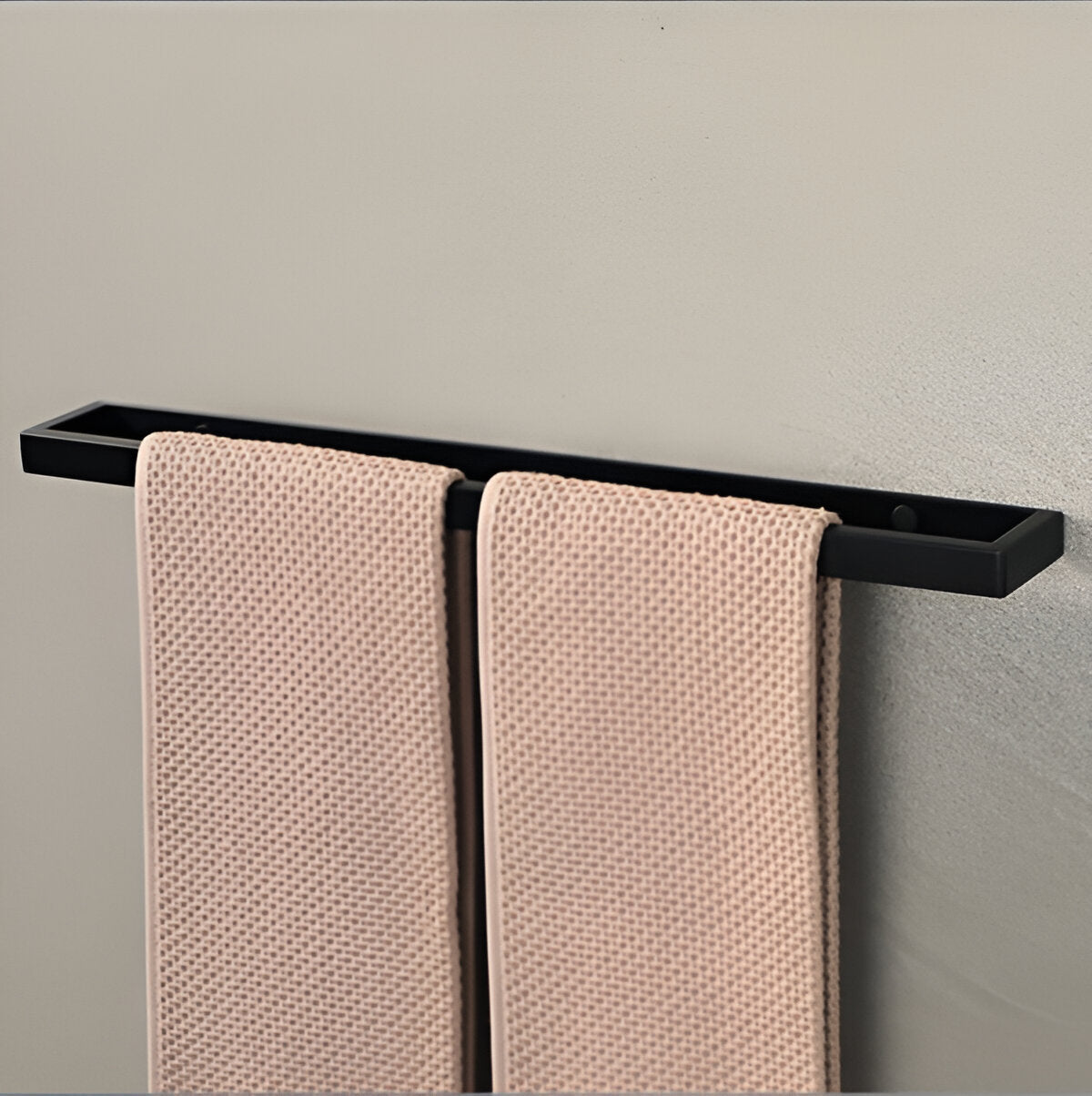 Sleek Black Metal Towel Holder