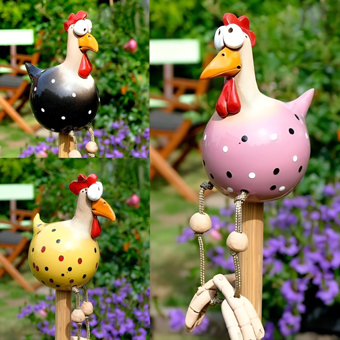 Colorful Large Rooster Garden Decoration