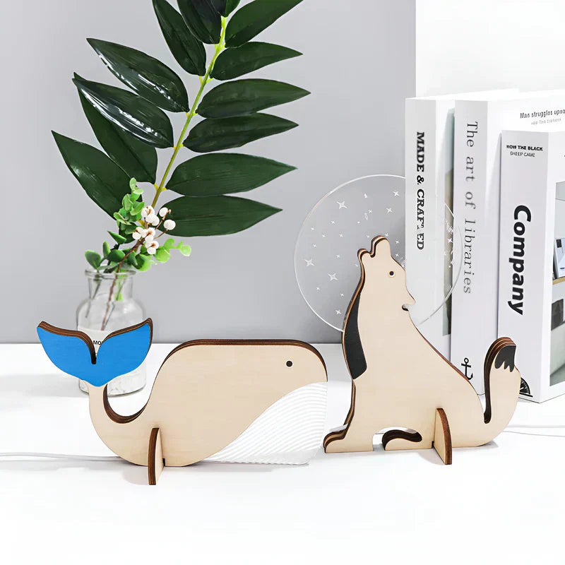 Colorful Animal Print Kids Table Lamp