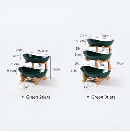 Natural Wooden Multi-Tier Fruit Stand