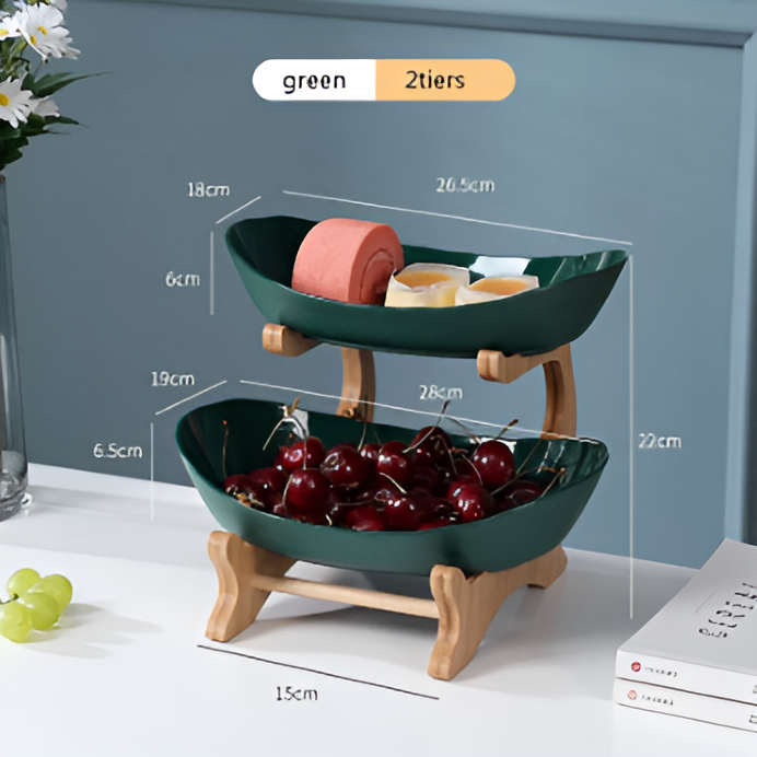 Natural Wooden Multi-Tier Fruit Stand