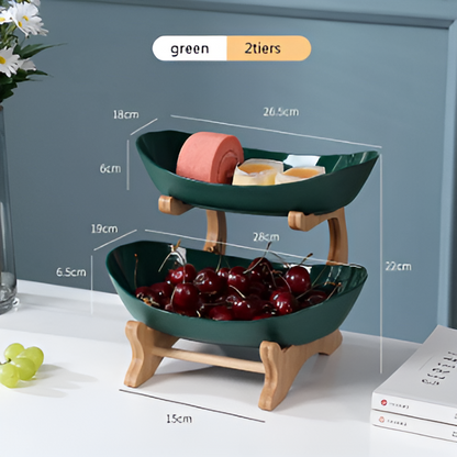 Natural Wooden Multi-Tier Fruit Stand