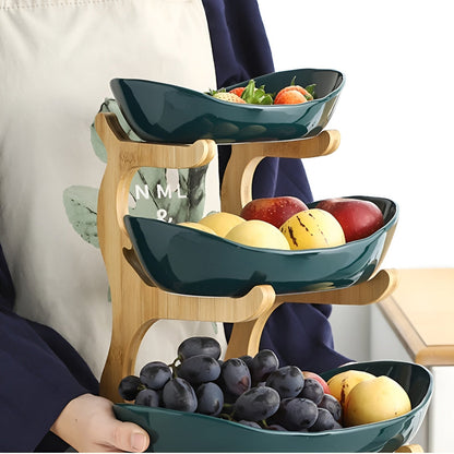 Natural Wooden Multi-Tier Fruit Stand
