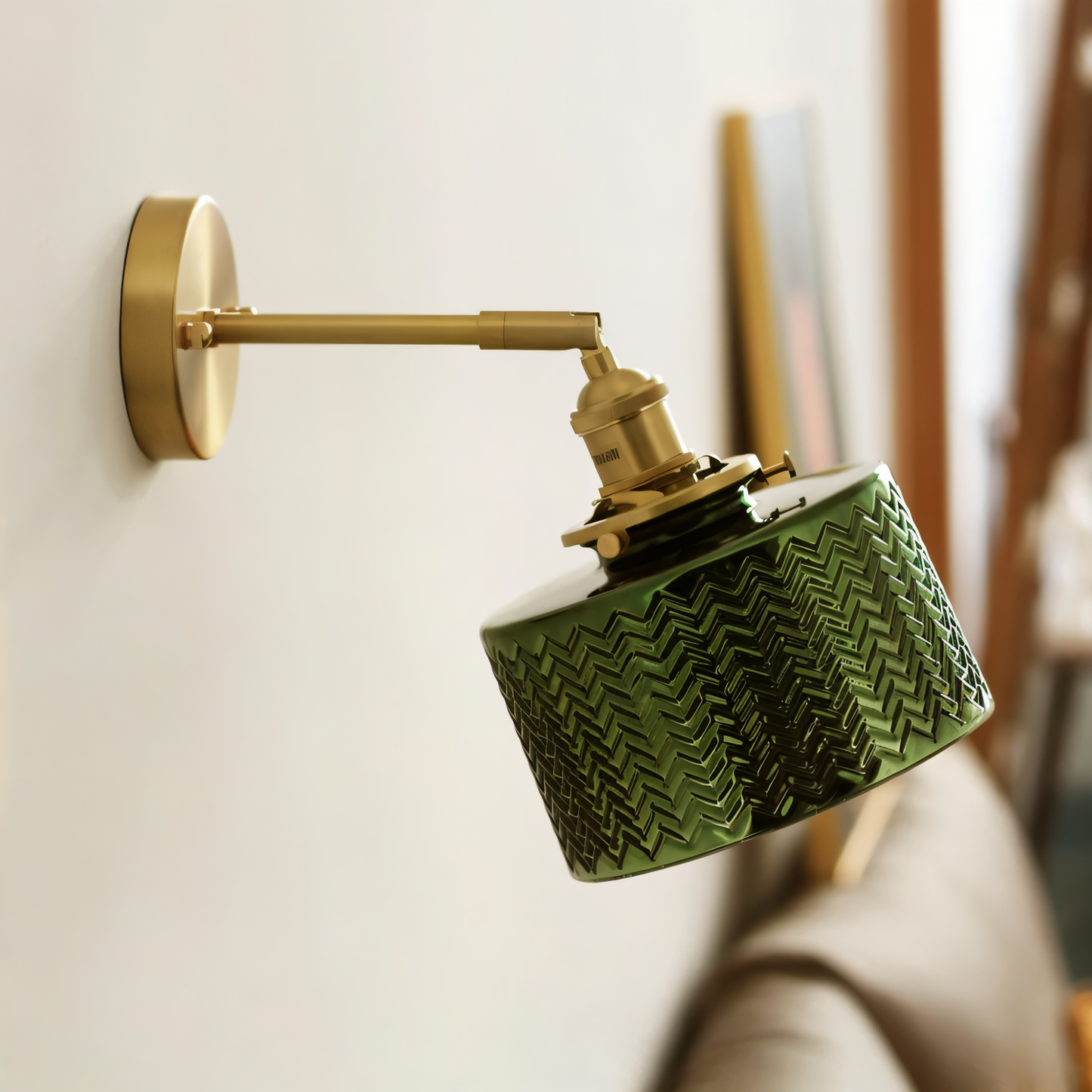 Modern LED Glass Wall Light with Adjustable Arm