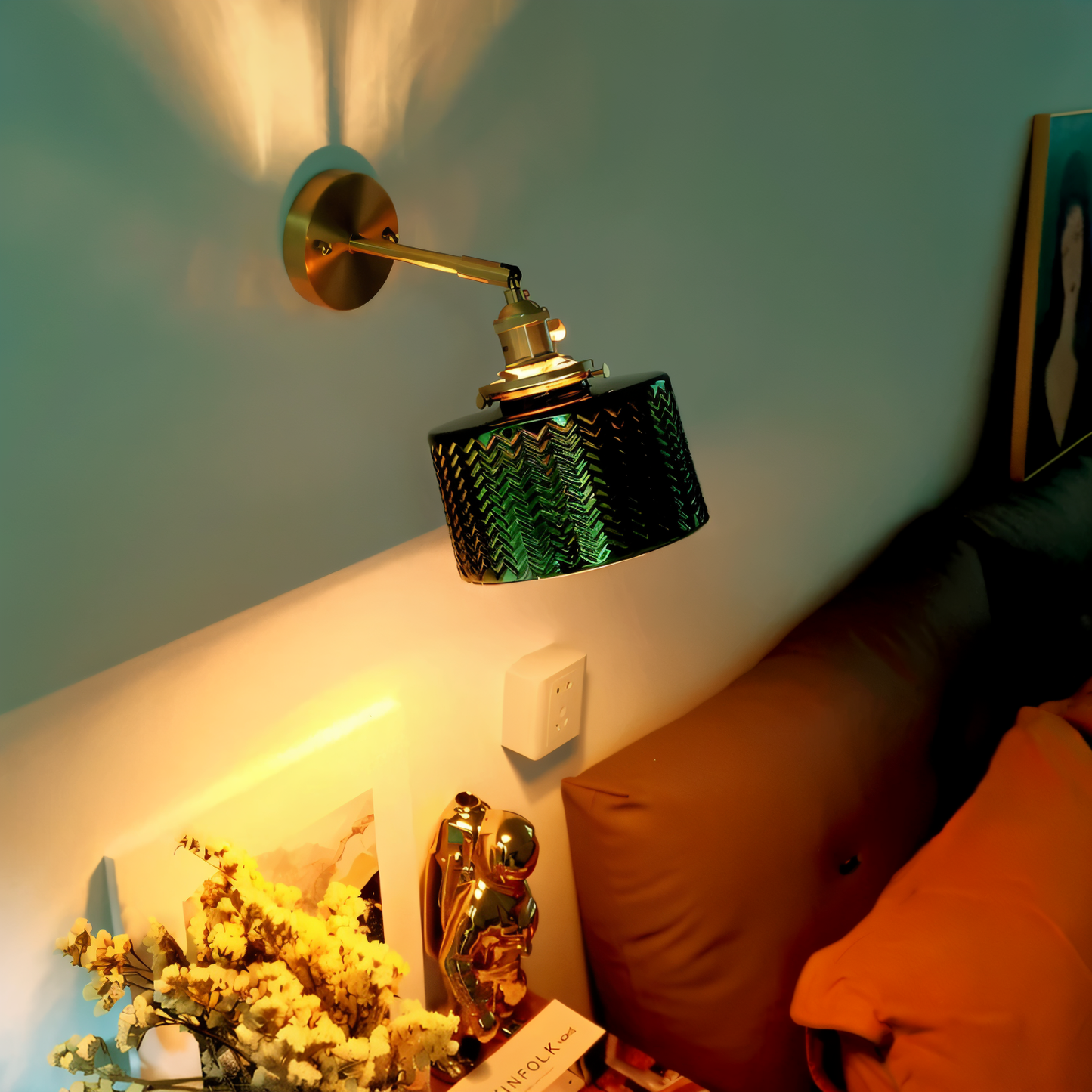 Modern LED Glass Wall Light with Adjustable Arm