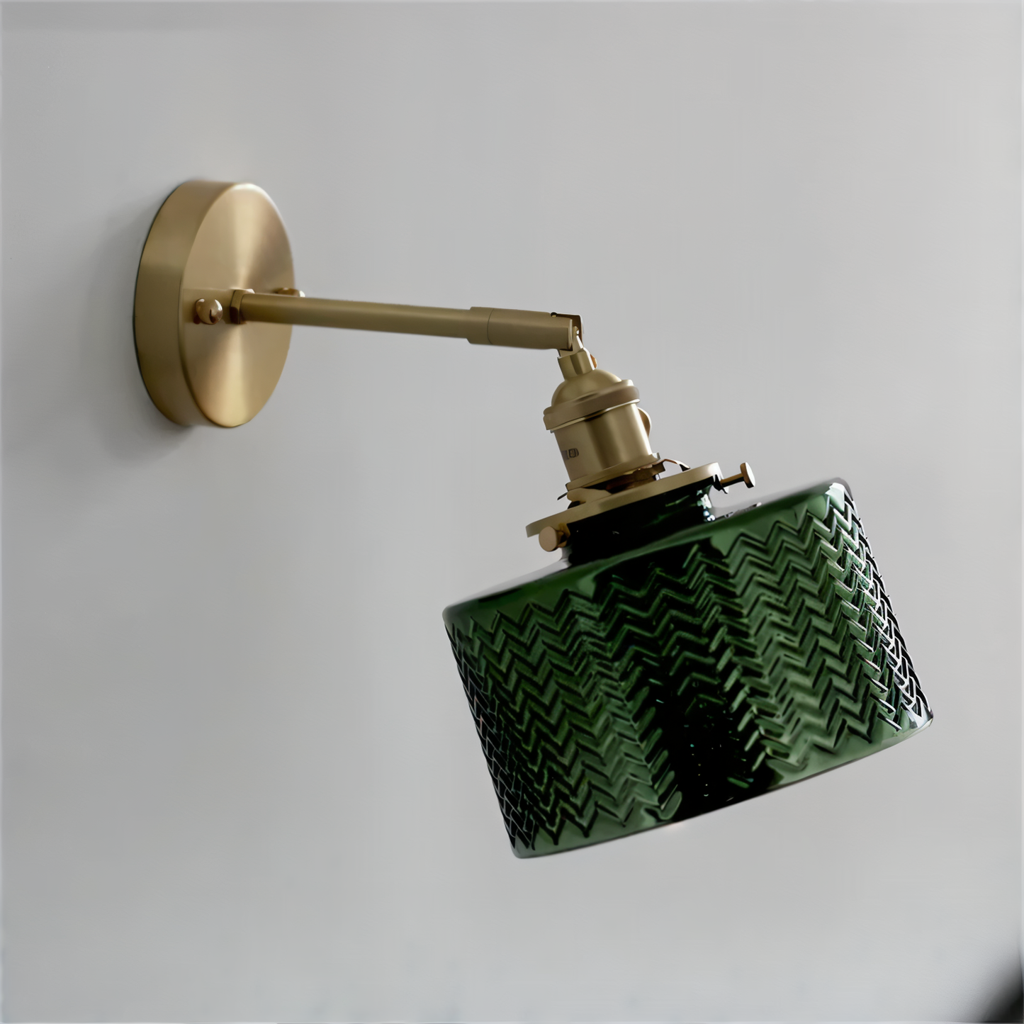 Modern LED Glass Wall Light with Adjustable Arm