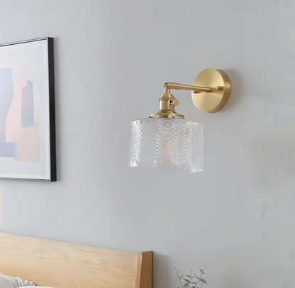 Modern LED Glass Wall Light with Adjustable Arm