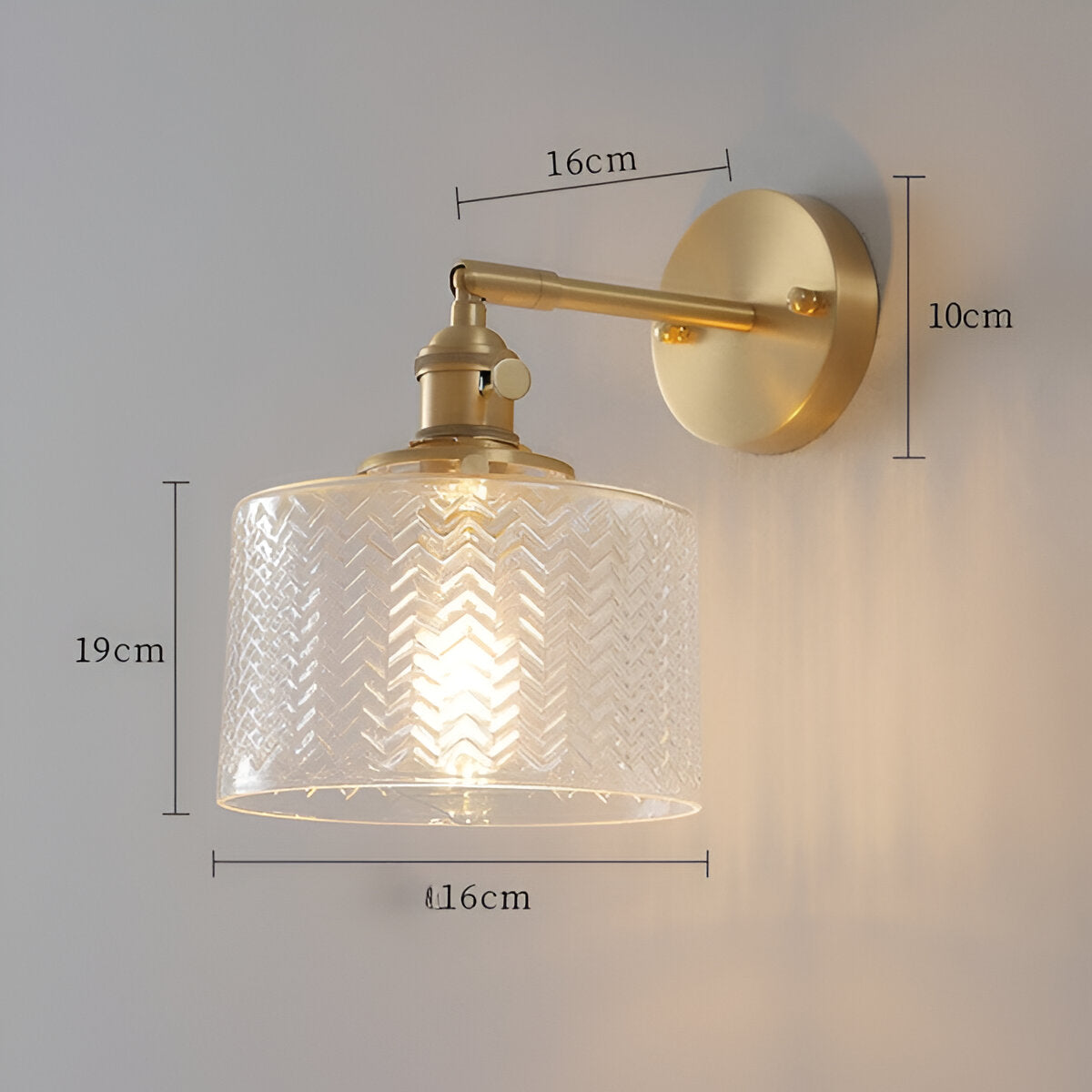 Modern LED Glass Wall Light with Adjustable Arm