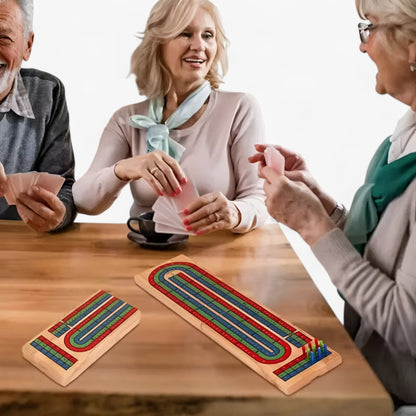 Traditional Wooden Cribbage Board Game Set