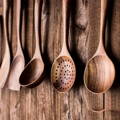 Premium Wood Kitchen Utensil Set