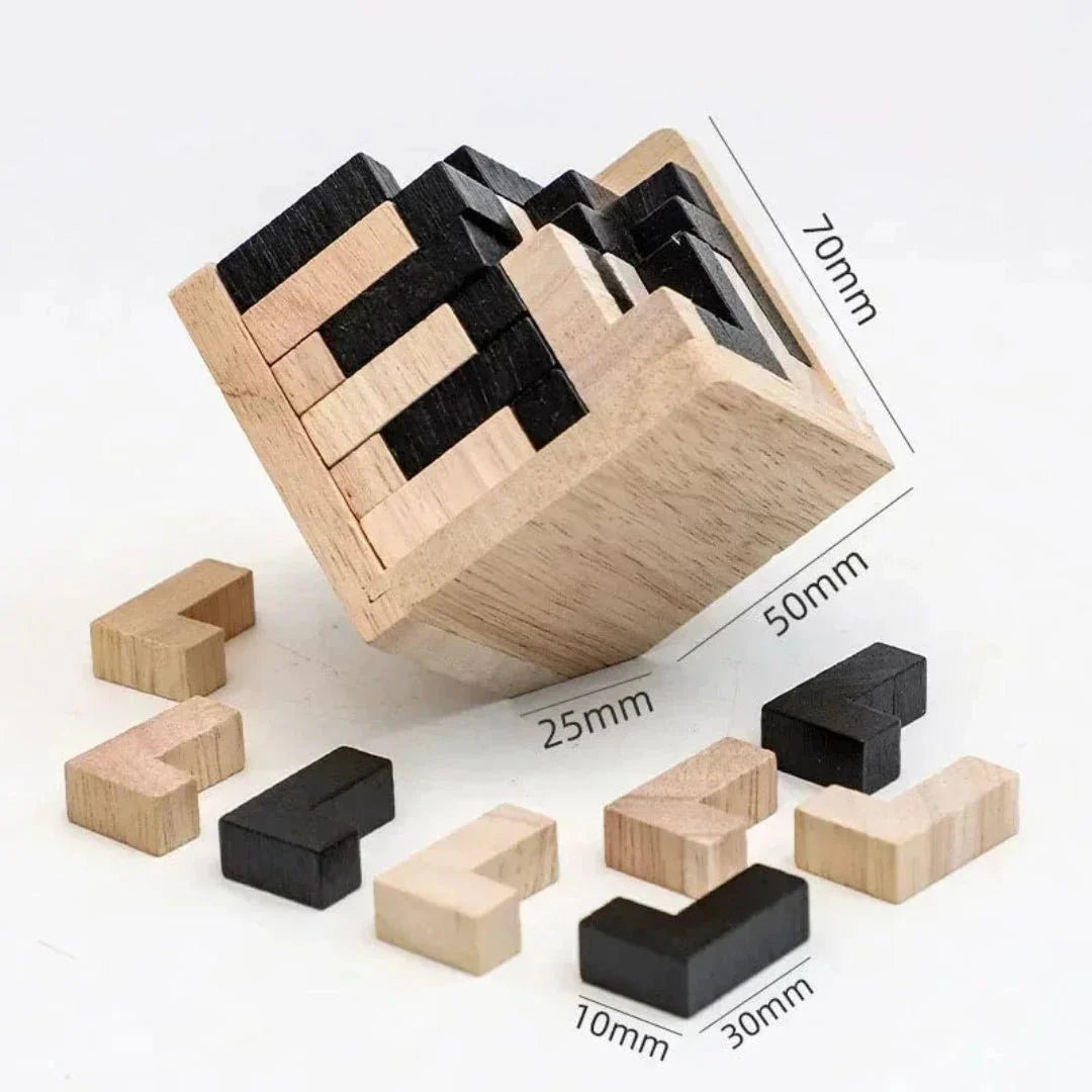 Natural Wood Stacking Game for Kids and Adults