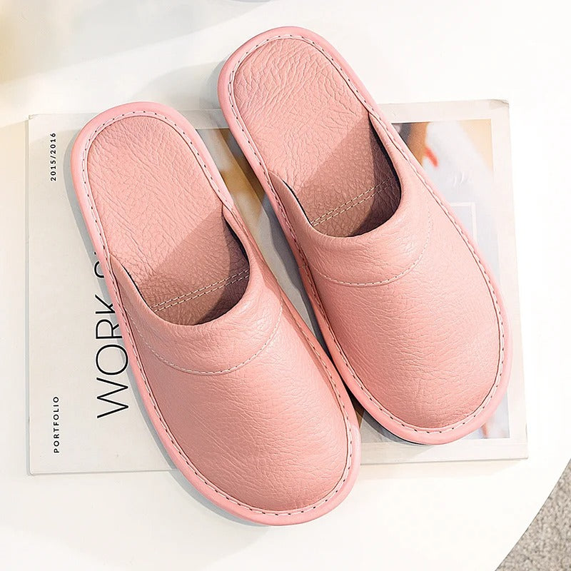 HugoLux | Comfy Elegant Vegan Leather House Slippers for Men and Women 11