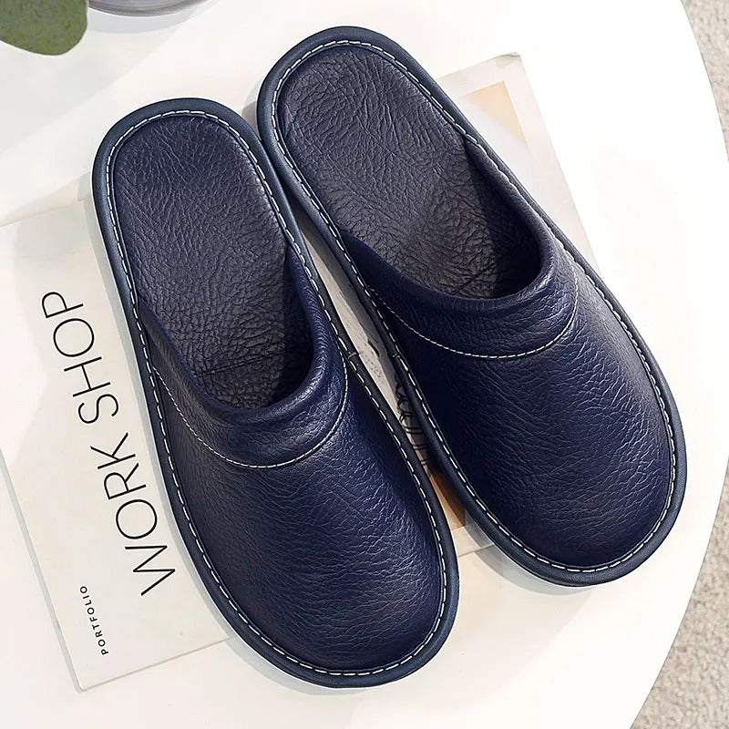 HugoLux | Comfy Elegant Vegan Leather House Slippers for Men and Women 13
