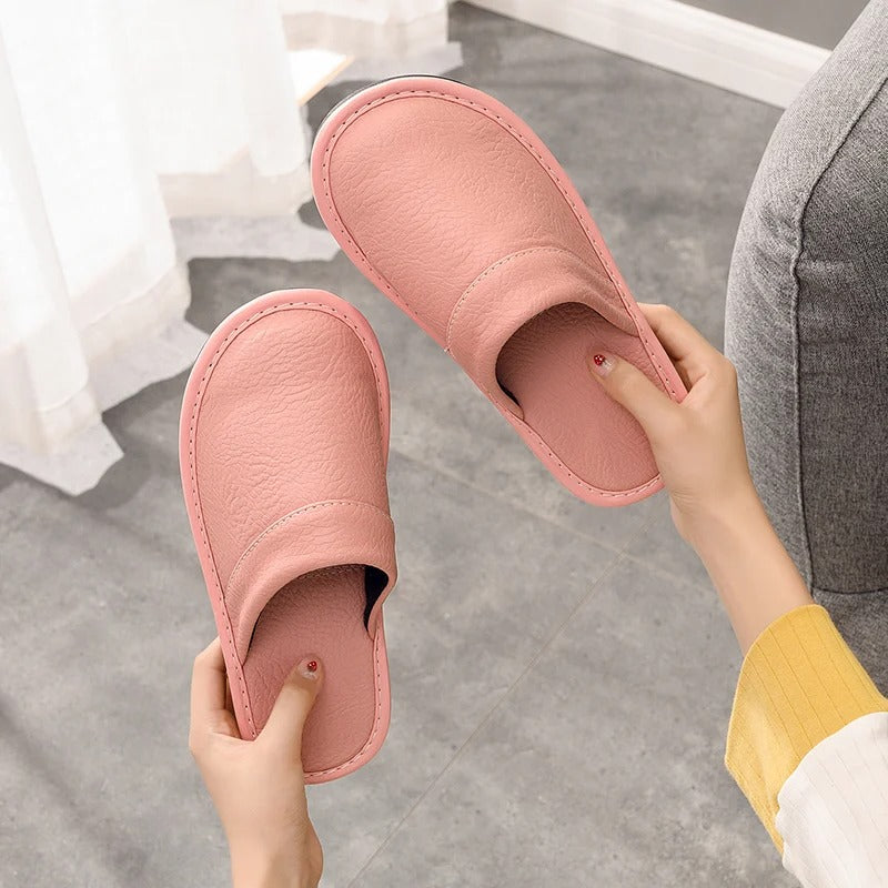 HugoLux | Comfy Elegant Vegan Leather House Slippers for Men and Women 8
