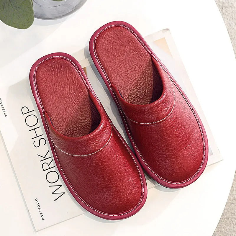 HugoLux | Comfy Elegant Vegan Leather House Slippers for Men and Women 9