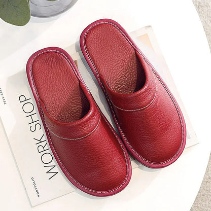 HugoLux | Comfy Elegant Vegan Leather House Slippers for Men and Women 9