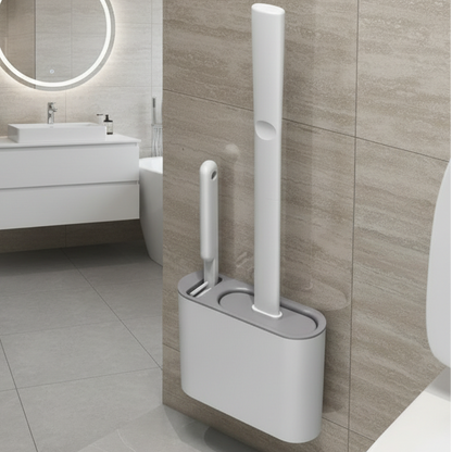 Compact Soft Toilet Brush with Adhesive Wall Holder - Fesara