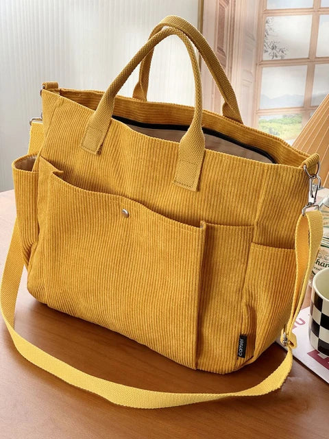 Soft Tan Cotton Tote Bag with Adjustable Shoulder Strap