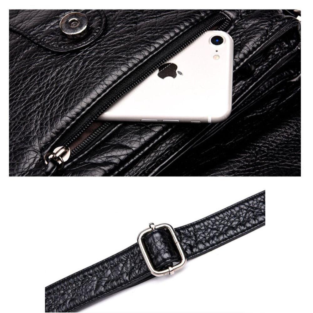 Chic Real Leather Tassel Crossbody Bag