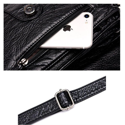 Chic Real Leather Tassel Crossbody Bag