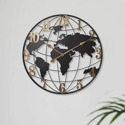 Big 60cm Globe Wall Clock - Stylish Home Decoration